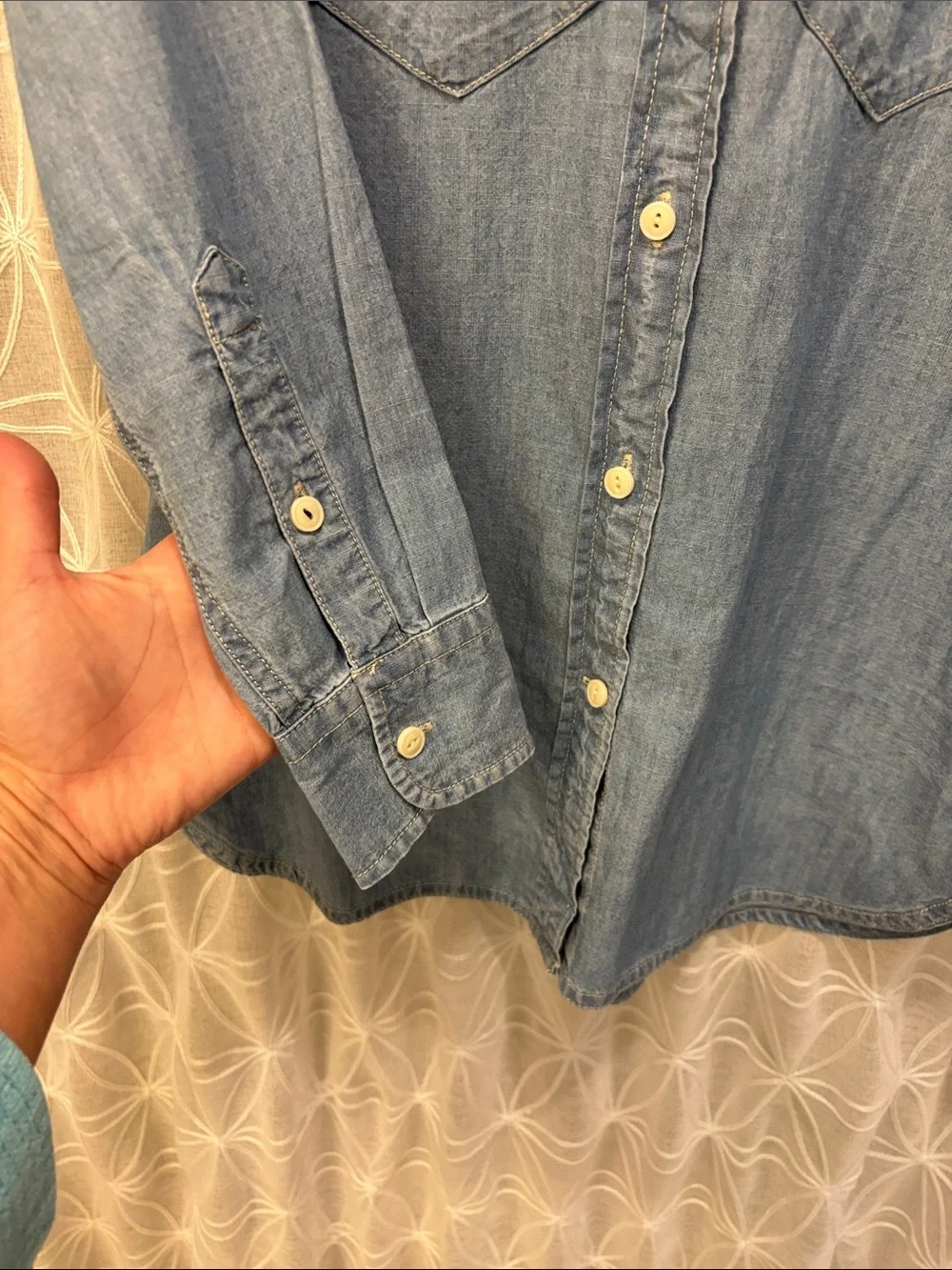 J. Crew Light Blue Denim Button-Front Shirt